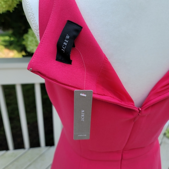 J Crew Sheath Dress Stretch Crepe Hot Pink - Picture 5 of 8